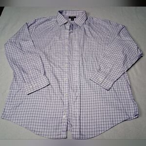 Denver Hayes Purple Checkered Button Down Shirt 2xl